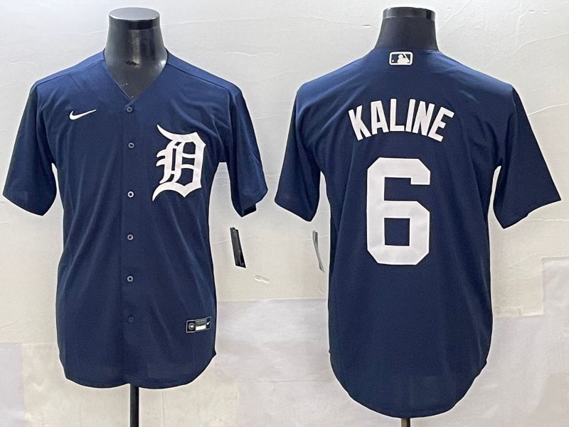Men 2025 Detroit Tigers #6 Kaline Dark Blue Game Nike MLB Jersey style 1
